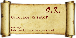 Orlovics Kristóf névjegykártya