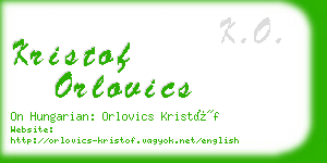 kristof orlovics business card
